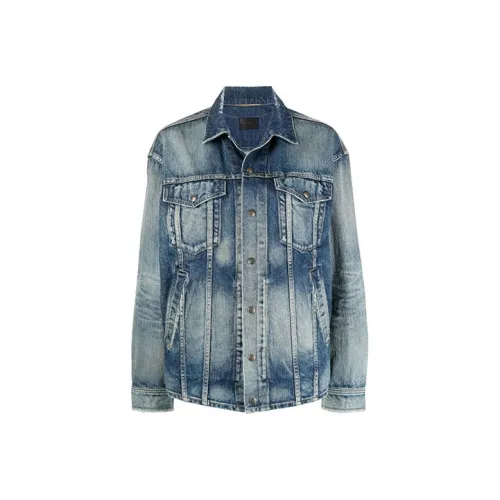SAINT LAURENT FW21 Denim Jacket Women's Blue SAINT LAURENT FW21 Деним Куртка Женская Синяя