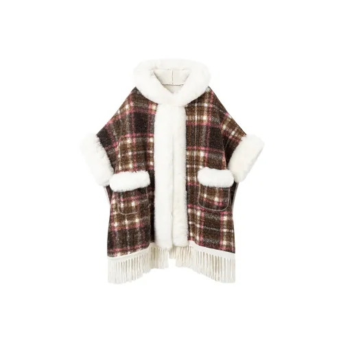 9 Кошка Лакомства Бархат Feel Пальто Женские Кирпично-красный