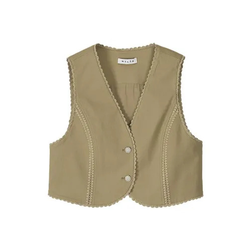 MSLAN Золотисто-коричневые Женские Жилеты