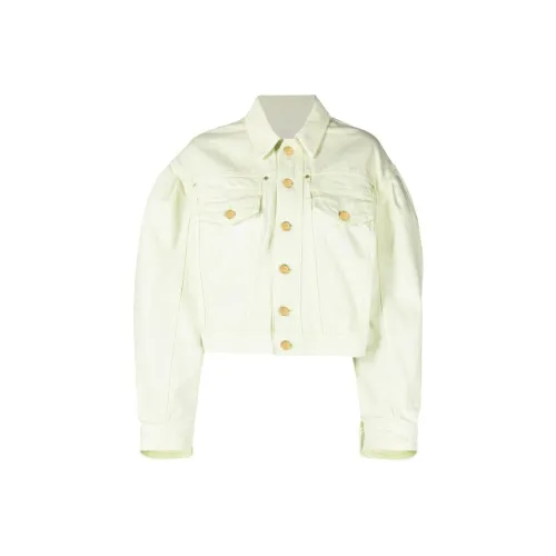 Ulla Johnson FW23 Denim Jacket Women's Lime Green Ула Джонсон FW23 Деним Куртка Женская Лимонно-Зеленая