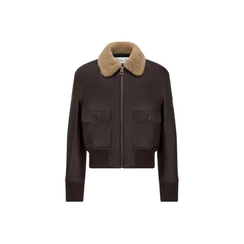 DIOR Коричневые Женские Кожаные Куртки