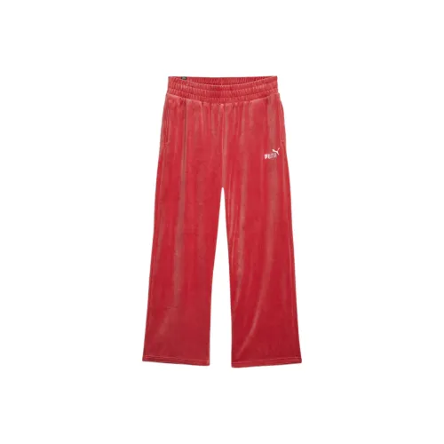 PUMA Прямые брюки Essentials Elevated Femme Повседневные брюки Женские Астрономический Красный