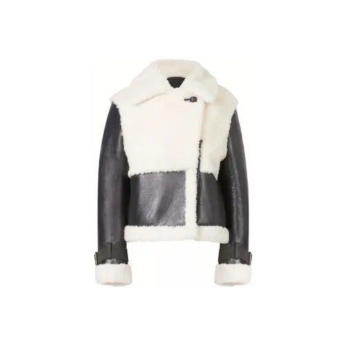 ALLSAINTS Черный/Белый Женские Кожаные Куртки