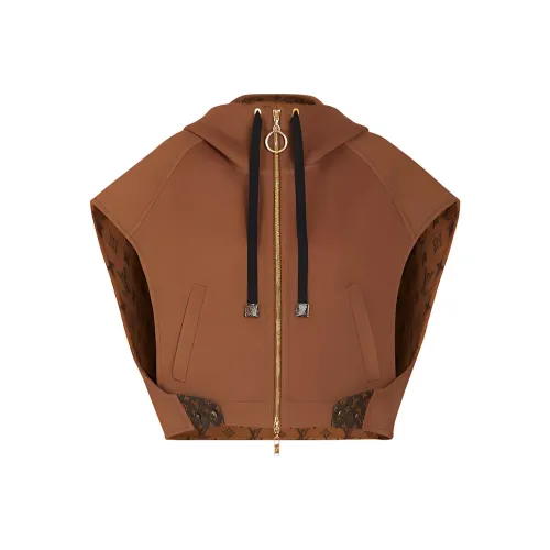 LOUIS VUITTON Cropped Coat Women's Brown