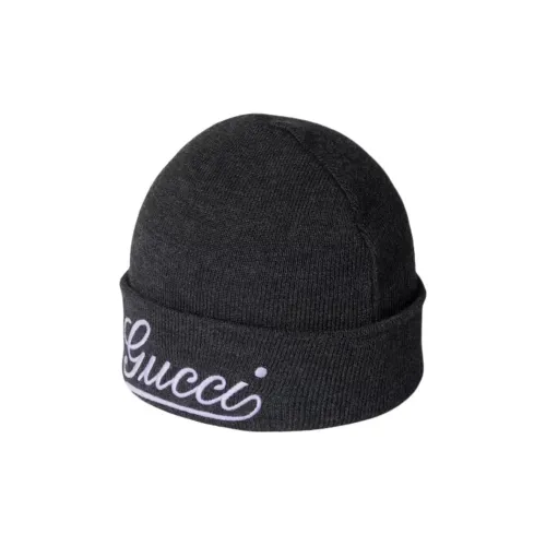 GUCCI Шерсть Полиэстер Beanies Женские Черный