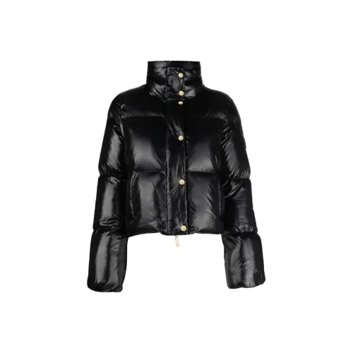 Elisabetta Franchi Хлопковый пуховик женский черный