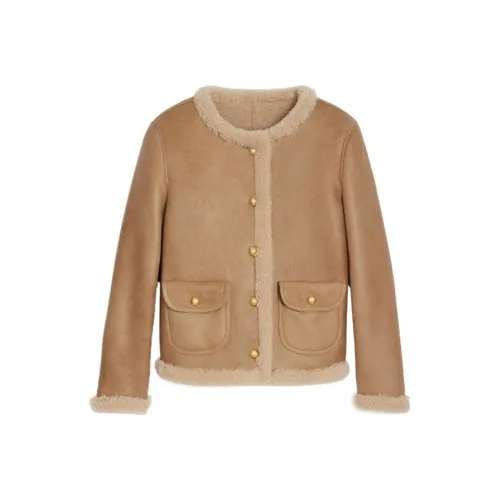 CELINE Коричневые Женские Кожаные Куртки