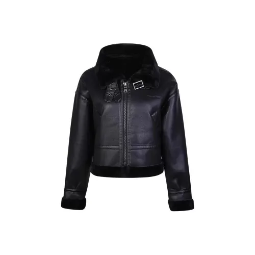 Guuka Hero Кожа Куртка Женская Черная