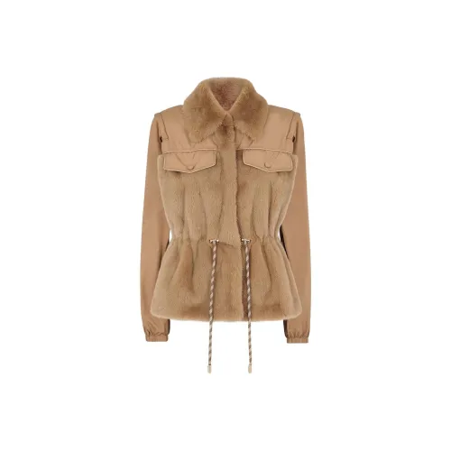 FENDI Коричневый Женские меховые изделия