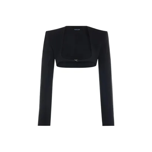 Mugler SS24 Cropped Coat Women's Black Mugler SS24 Укороченное пальто женское черное