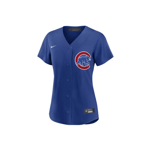 Nike MLB Коллаборация Chicago Cubs Бейсбольная куртка Женская Синяя