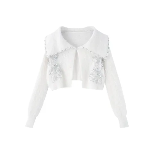 JINYE ORIENTAL Серебристый Белый Женское Короткое пальто