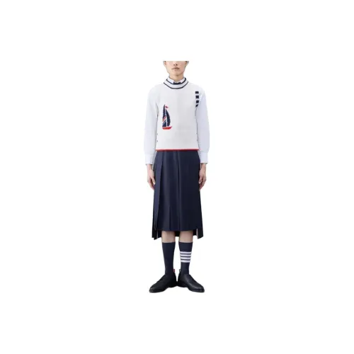 THOM BROWNE THOM BROWNE FW23 ранняя осенняя коллекция Белый Женские жилеты