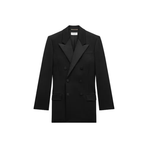 SAINT LAURENT SS24 Бизнес Костюм Пальто Женское Черное