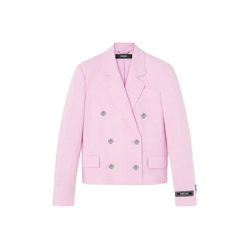 VERSACE Malfilé FW24 Бизнес Костюм Пальто Женское Светло-Розовое Красное