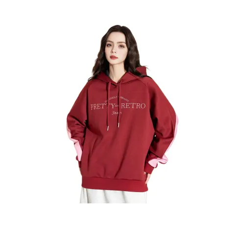 FAWENXIANGZI Толстовка Женская Бордовая