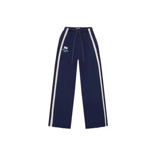 SMFK Wild World Wild World Series Вязаные тренировочные брюки женские Глубокий морской синий