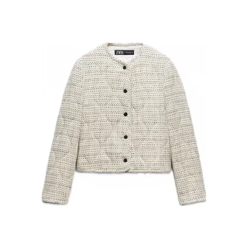 ZARA Хлопковый пуховик женский разноцветный