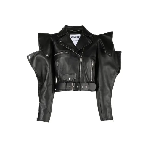 MOSCHINO Черные Женские Кожаные Куртки
