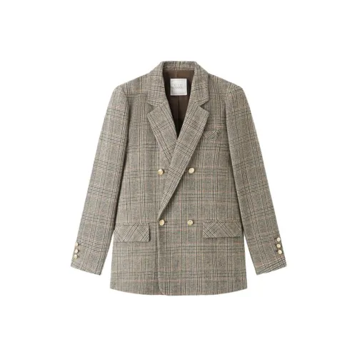 EICHITOO Бизнес-костюм женский красный коричневый клетка