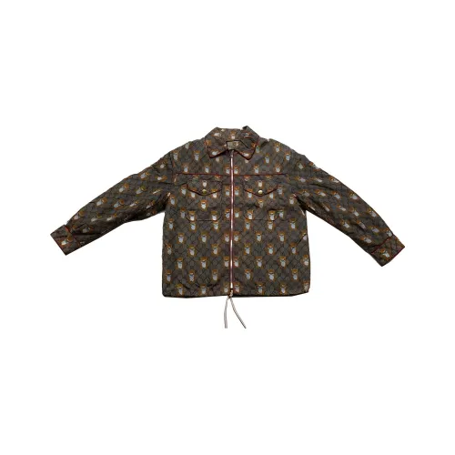 GUCCI Хлопковый пуховик женский коричневый