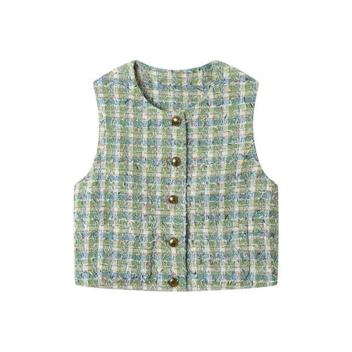 GREEN BELT Жилет Женские Зеленый Клетка