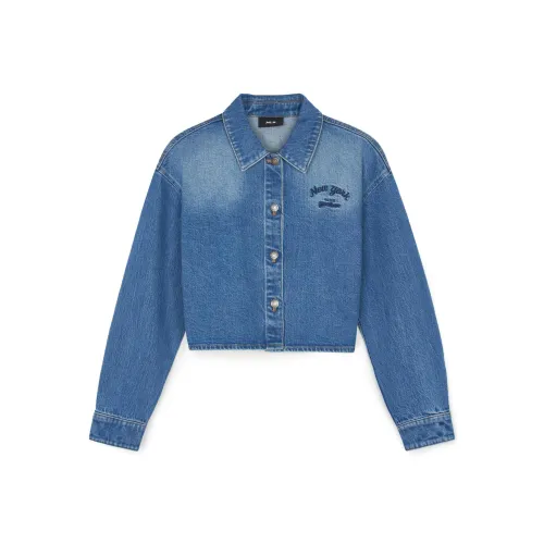 Mlb Base Logo Varsity New York Yankees Denim Jacket Women's Blue