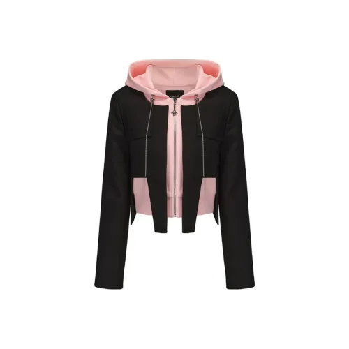 GIMING Cropped Jacket Женская Черный+Розовый