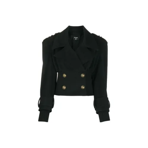 BALMAIN Черное Женское Короткое Пальто