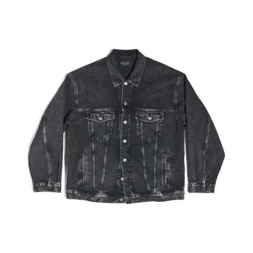 Balenciaga Denim Jacket Loose Fit Women's Black