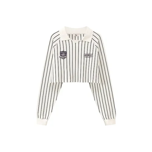 CHUU Черно-белые полосы Женские Свитшоты