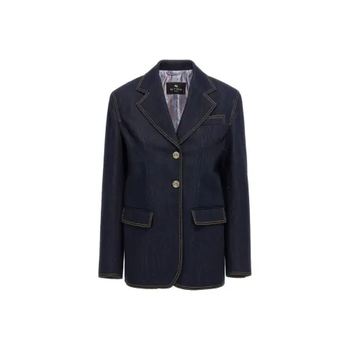 ETRO Бизнес-костюм Куртка Женская Темно-синяя