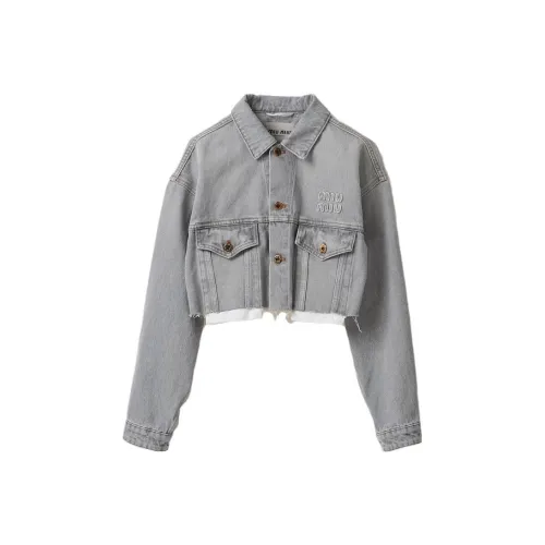 MIU MIU Denim Jacket Women's Gray MIU MIU Деним Куртка Женская Серый