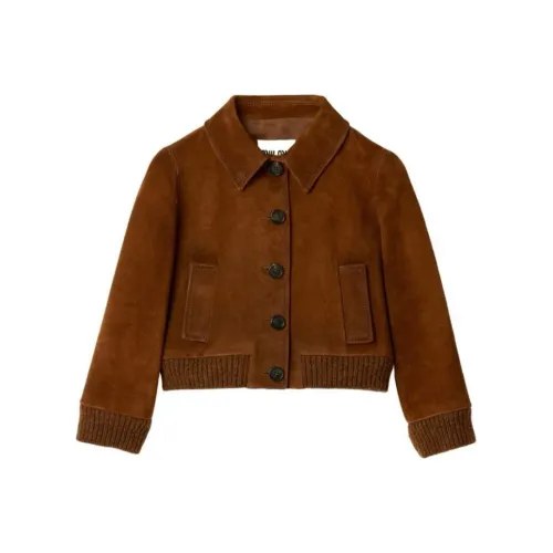 MIU MIU Cropped Coat Women's Hazelnut