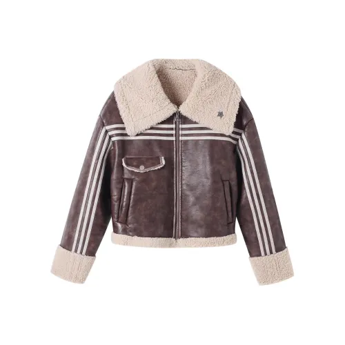 ANDN Хлопковый пуховик женский коричневый