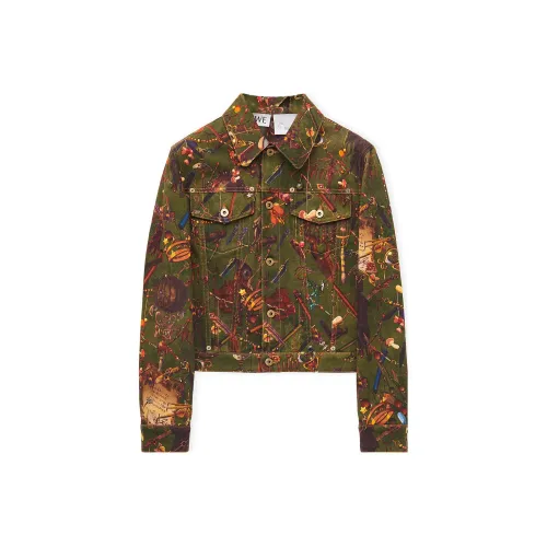 LOEWE Оливково-зеленая Женская джинсовая куртка