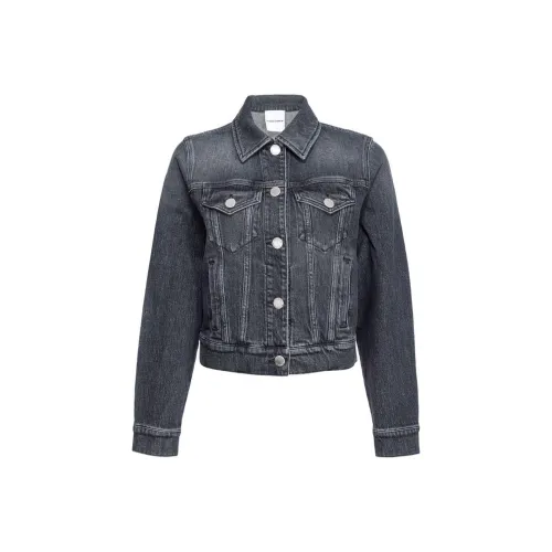 PINKO SS24 Denim Jacket Women's Dark Gray