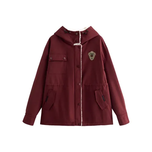 Initial Language Пуховая куртка Женская Бордовый