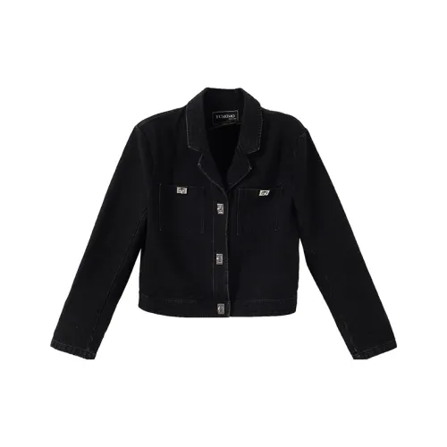 YUMOMO STAR Джинсовая куртка женская цвет угольно-серый