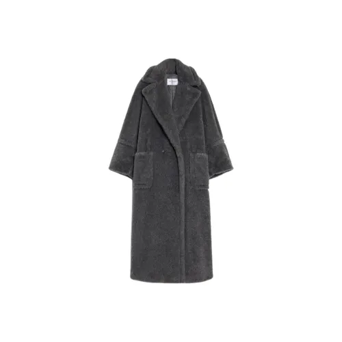 MaxMara Kadiak Коллекция OVERSIZED Альпака и Шерсть Тедди Пальто Женское Серое