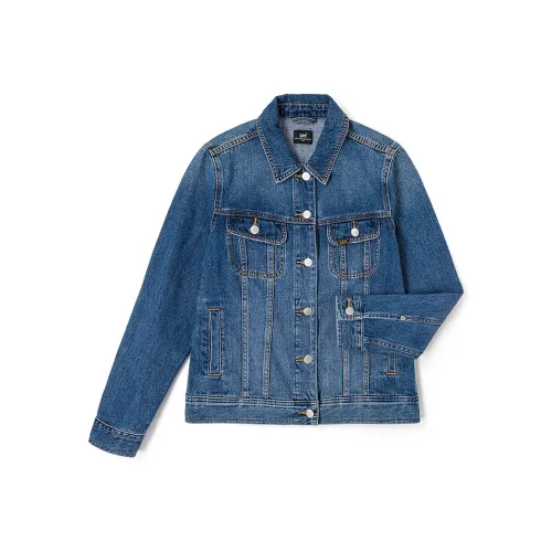 Lee совместный бренд модель Деним Куртка Женская Средняя Темно-синяя