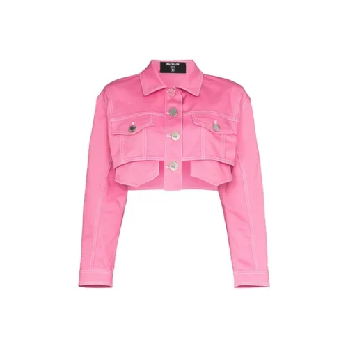 BALMAIN Розовое женское короткое пальто