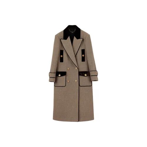 NancyCavally Хаки Женское Пальто