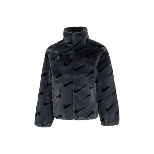 NIKE Серые Женские Объемные Куртки (Пуфы)