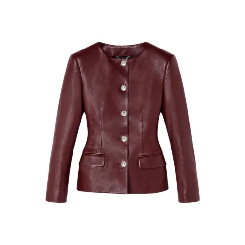 VERSACE SS24 Кожа Куртка Женская Красная