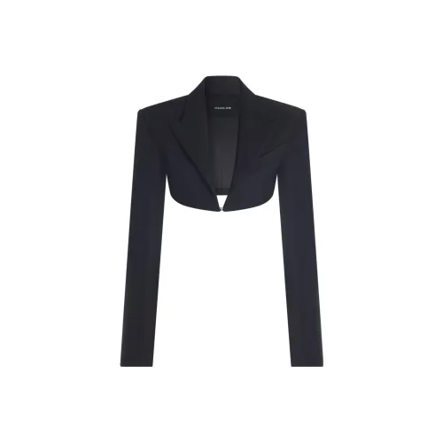 Mugler Cropped Coat Women's Black Муглер Укороченное Пальто Женское Черное