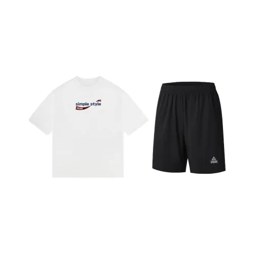 PEAK x Simple Повседневная Спортивная Одежда Унисекс Двухкомпонентный Комплект Белый