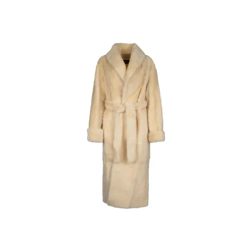 Loro Piana кожаная куртка женская бежевая