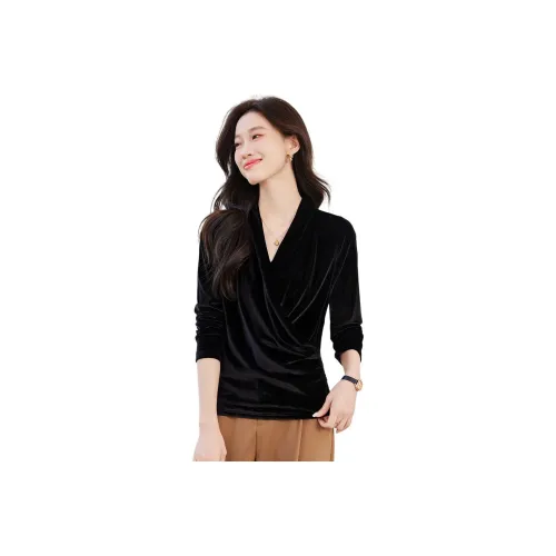 Love Elaine Весенний Осенний Трикотаж Женский Черный