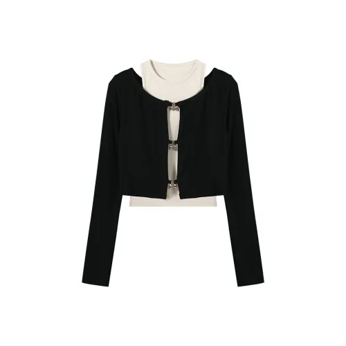 DOSOHEB Трикотаж Женский Черный Комплект Топ